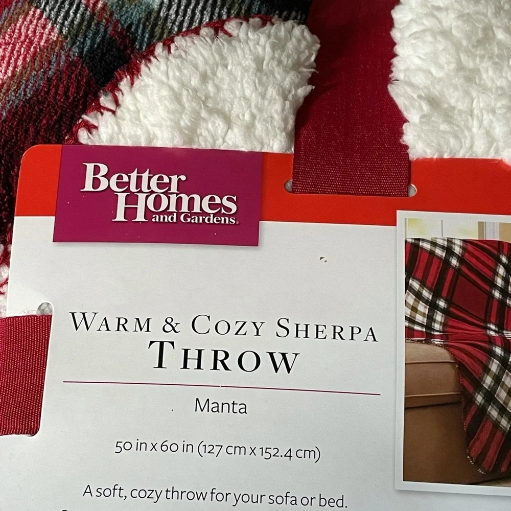 Sherpa Reversible Throw Plaid 50 x 60”